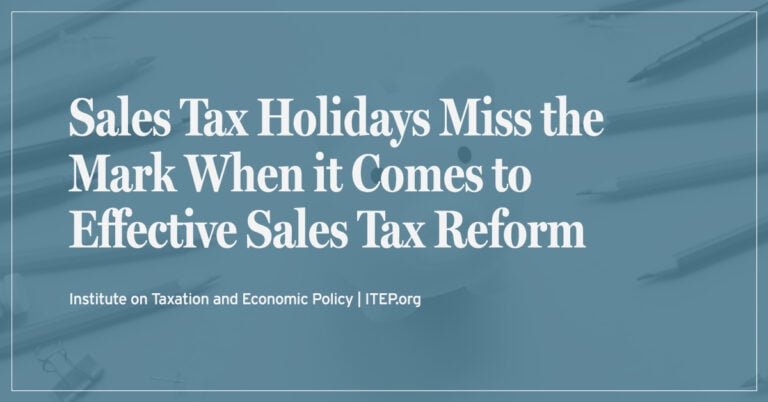 Sales Tax Holidays Miss the Mark When it Comes to Effective Sales Tax Reform